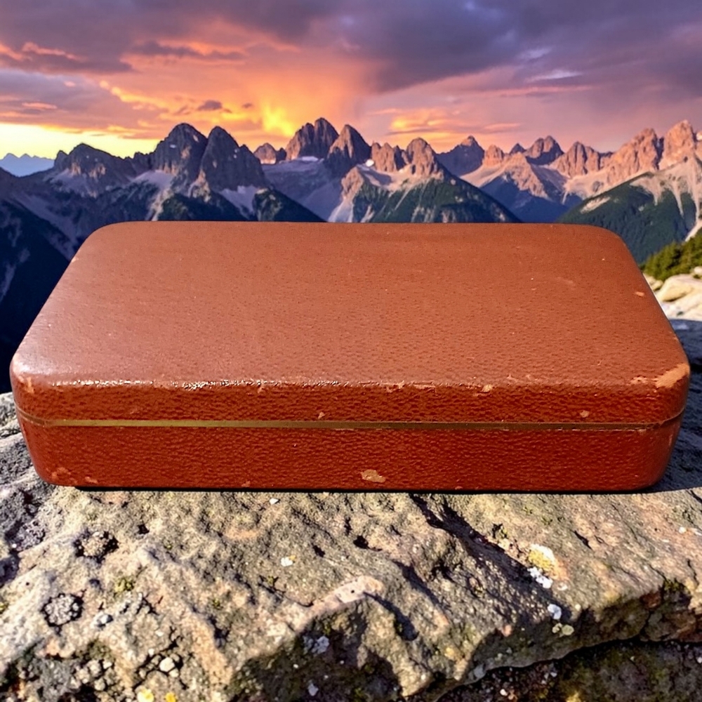 Farrington Texol Mens Jewelry Travel Case MCM‎ Clipper Ship Satin Velvet Lined